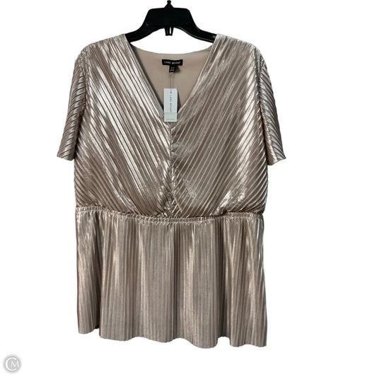 Top Short Sleeve By Lane Bryant In Gold, Size: 18
