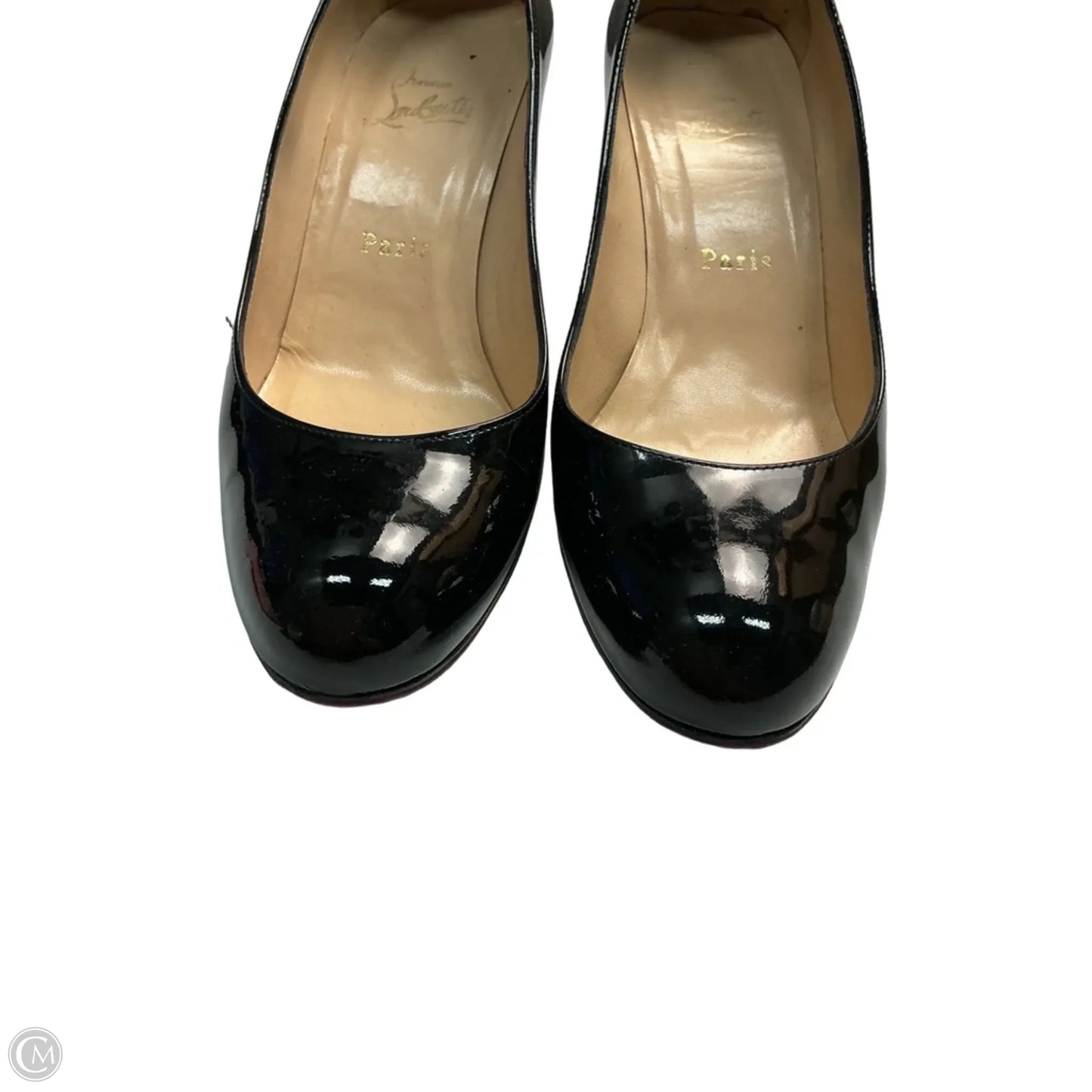 Shoes Luxury Designer By Christian Louboutin In Black, Size: 8.5