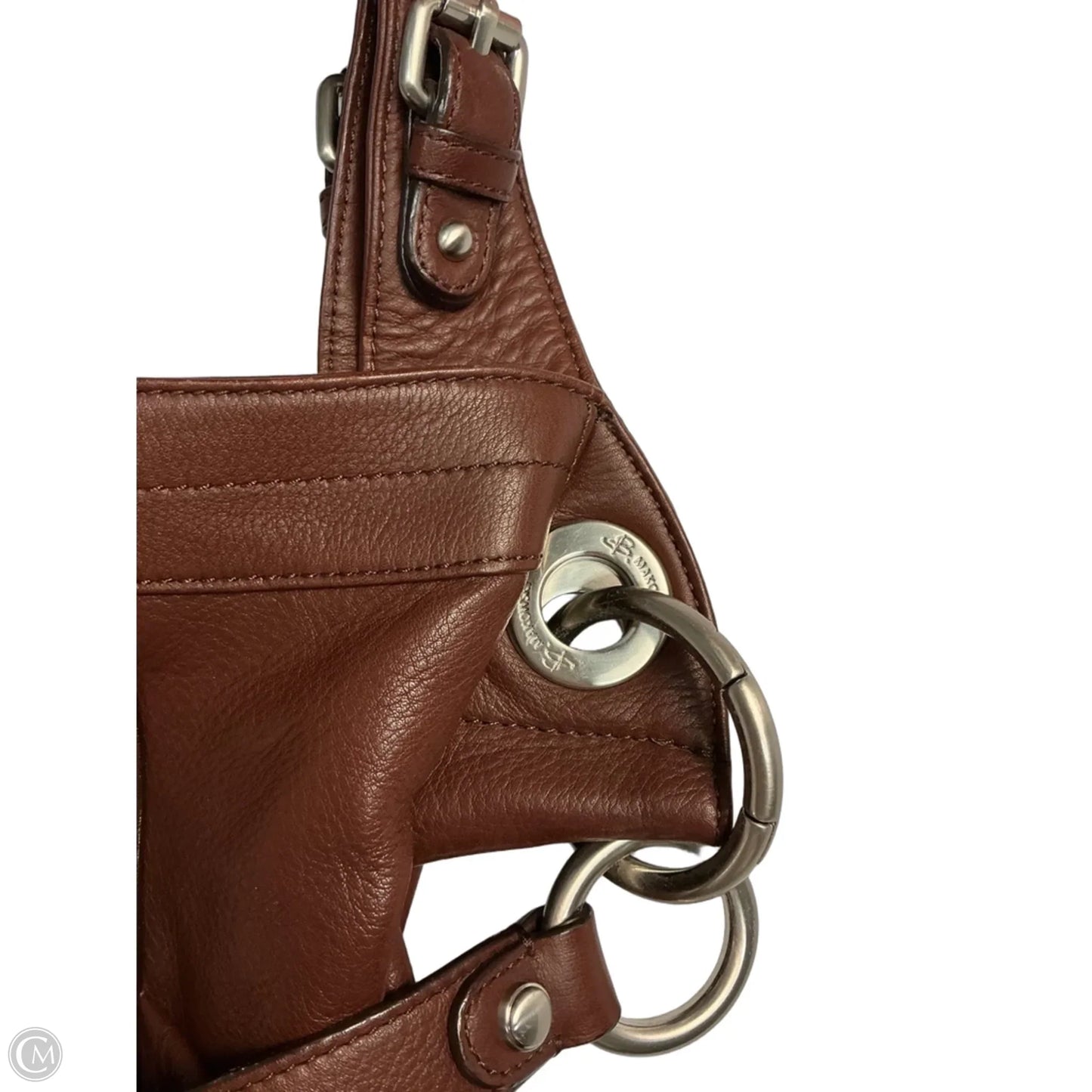 Handbag Leather By Makowsky, Size: Medium