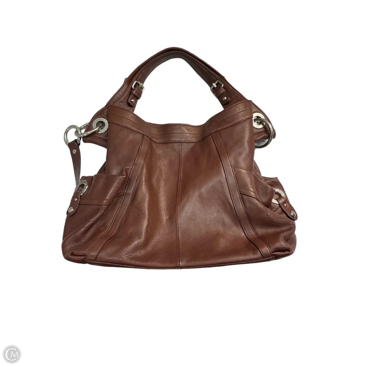 Handbag Leather By Makowsky, Size: Medium