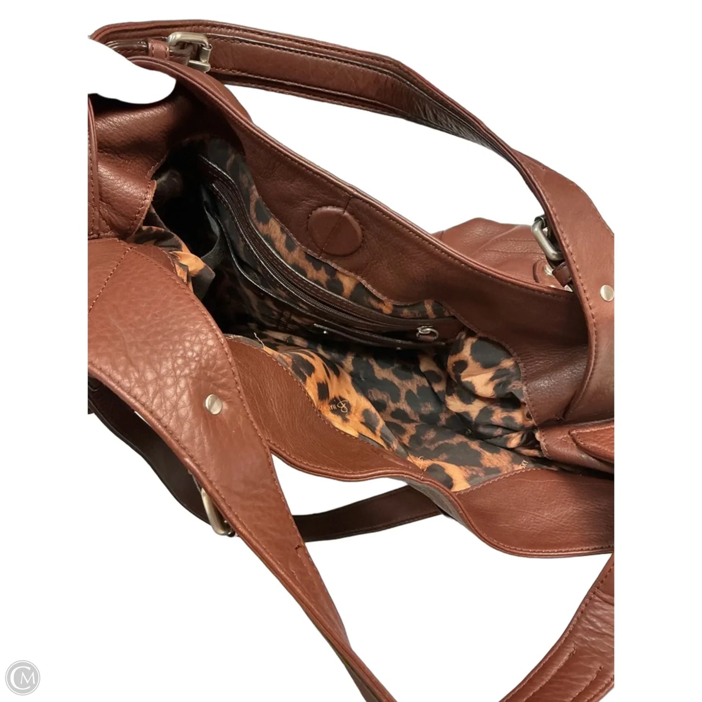 Handbag Leather By Makowsky, Size: Medium