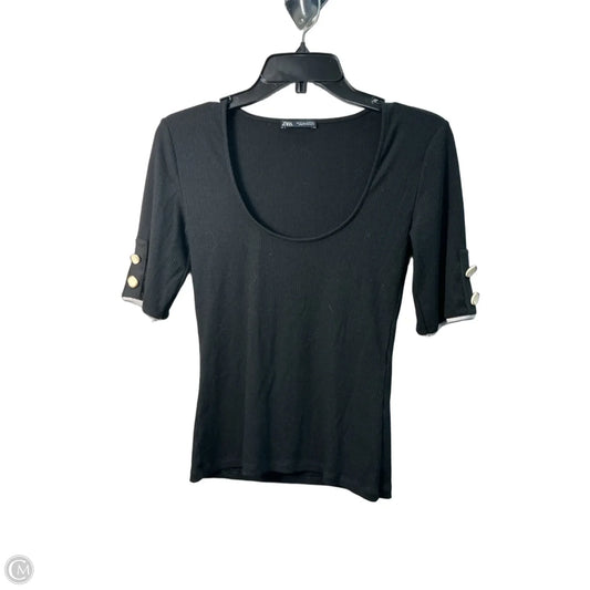 Top Short Sleeve By Zara In Black, Size: S