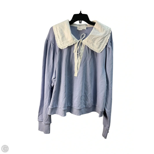 Sweatshirt Collar By Anthropologie In Blue, Size: 2x