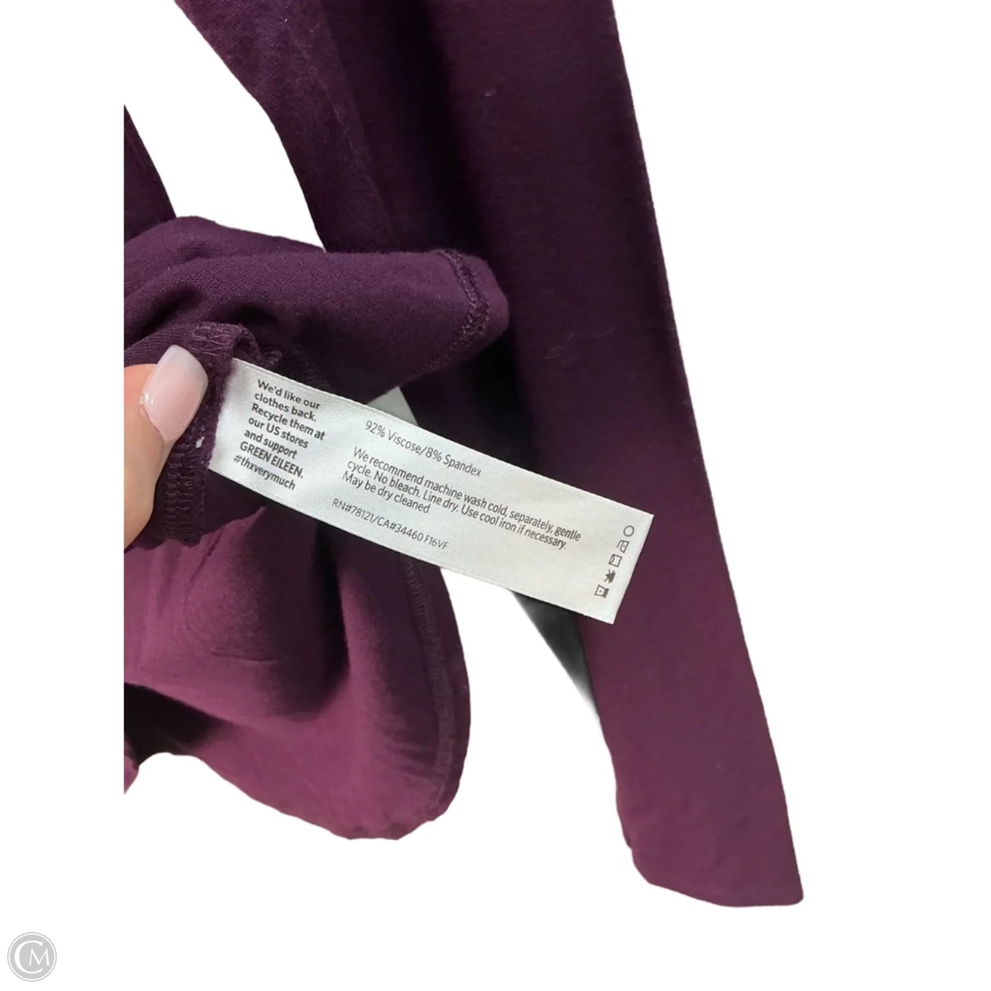 Top Long Sleeve Basic By Eileen Fisher In Purple, Size: S