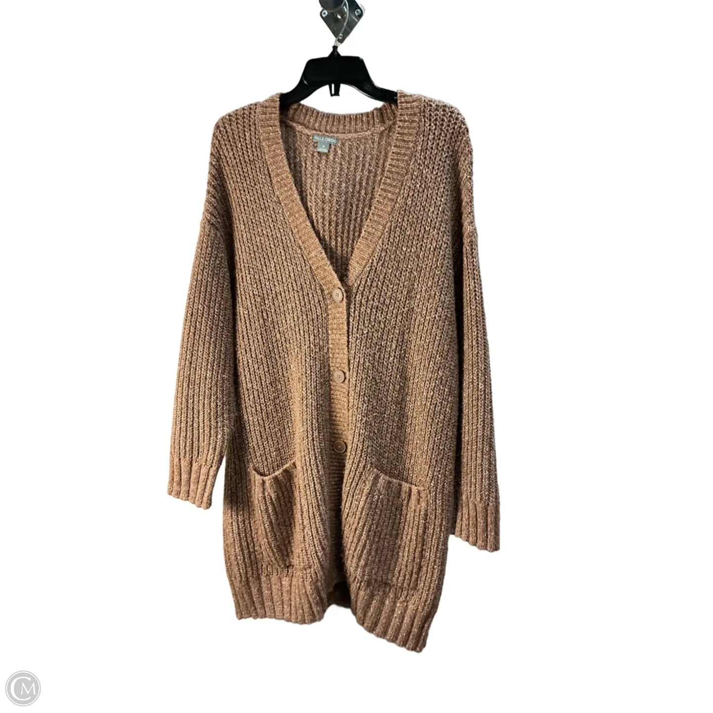 Sweater Cardigan By Falls Creek In Brown, Size: 16