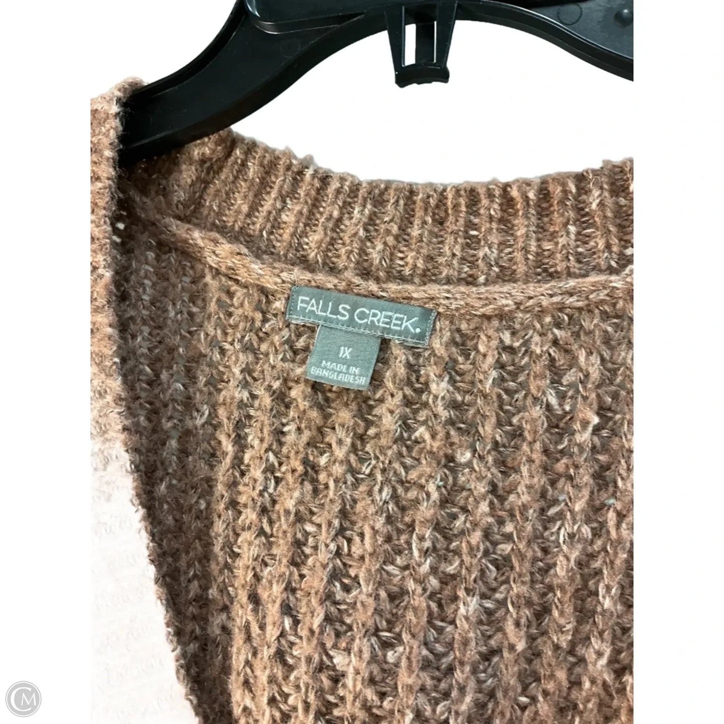 Sweater Cardigan By Falls Creek In Brown, Size: 16