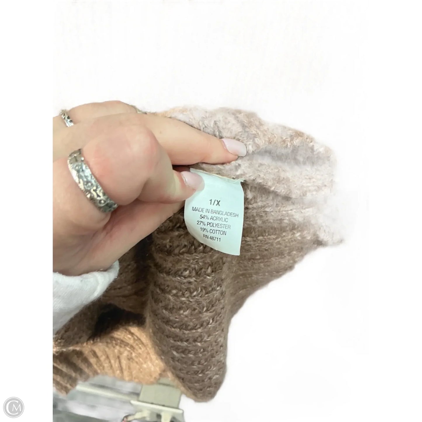 Sweater Cardigan By Falls Creek In Brown, Size: 16