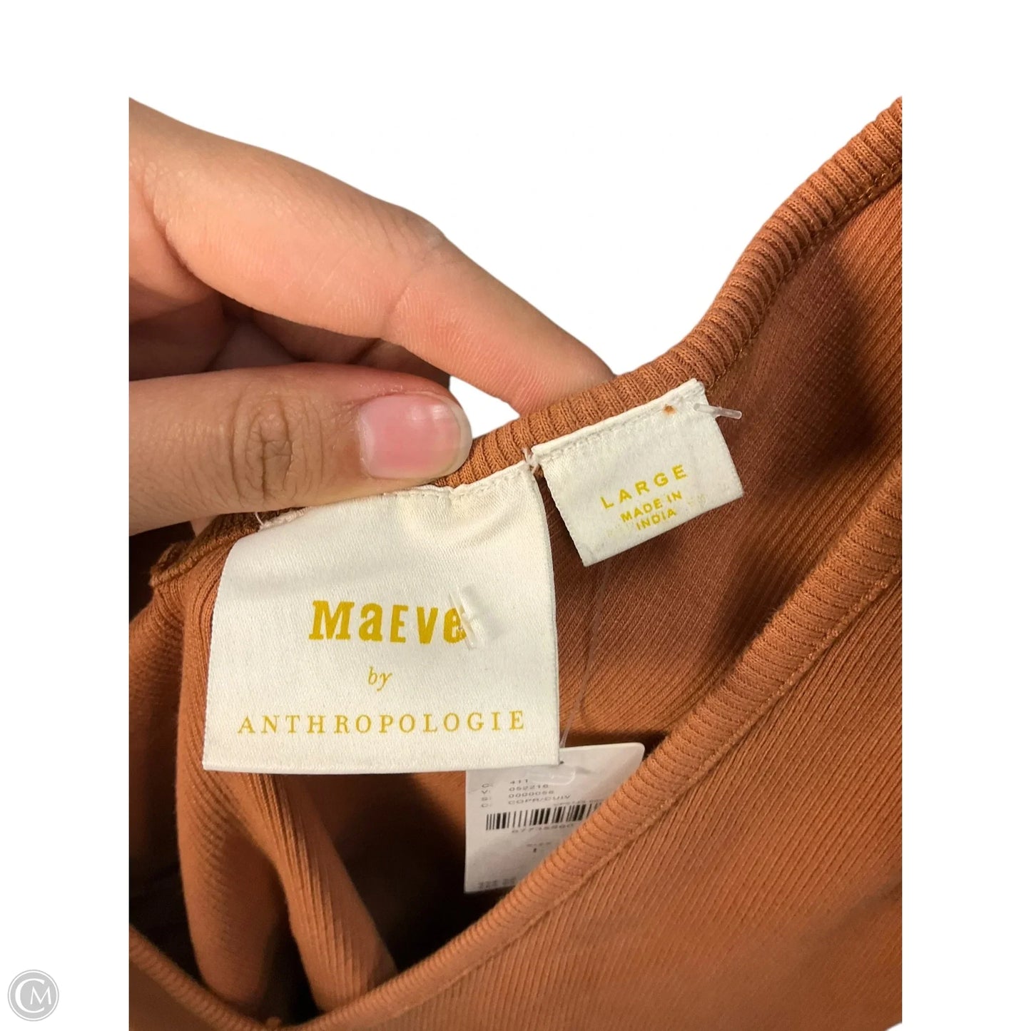 Top Sleeveless By Maeve In Bronze, Size: L