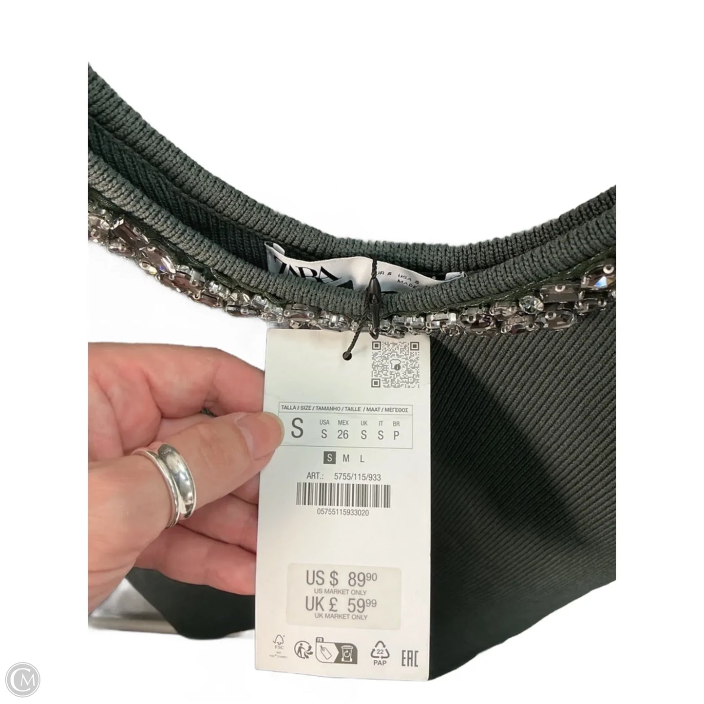 Dress Casual Midi By Zara In Green, Size: S