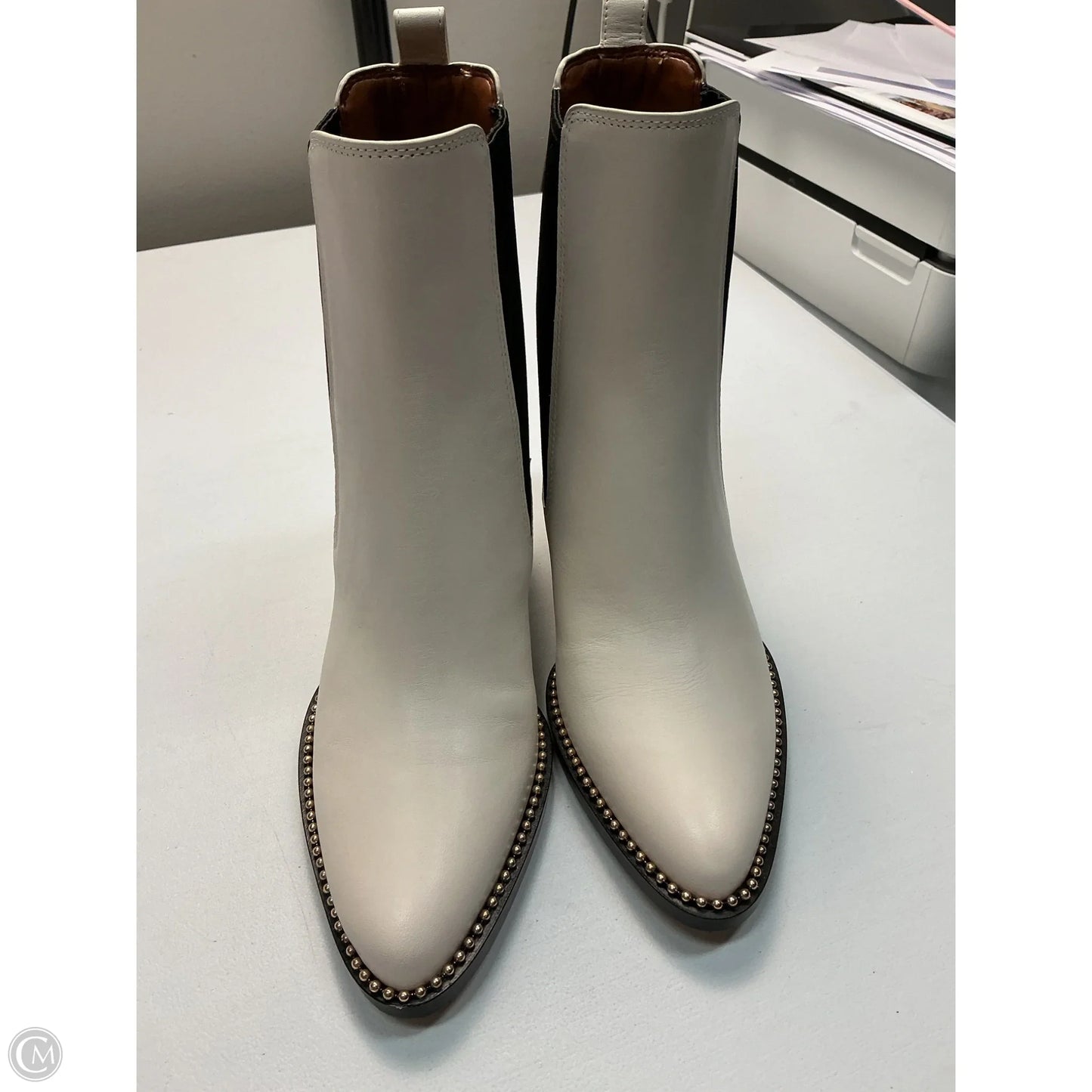 Boots Designer By Coach In Cream, Size: 6