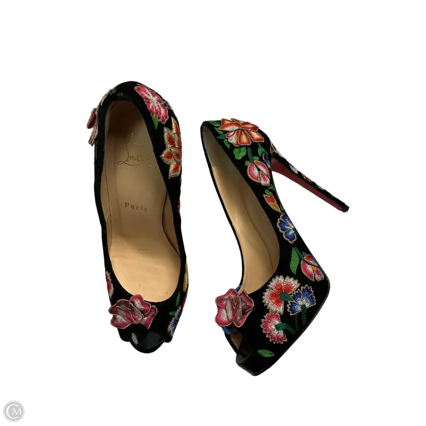 Shoes Luxury Designer By Christian Louboutin In Black, Size: 8