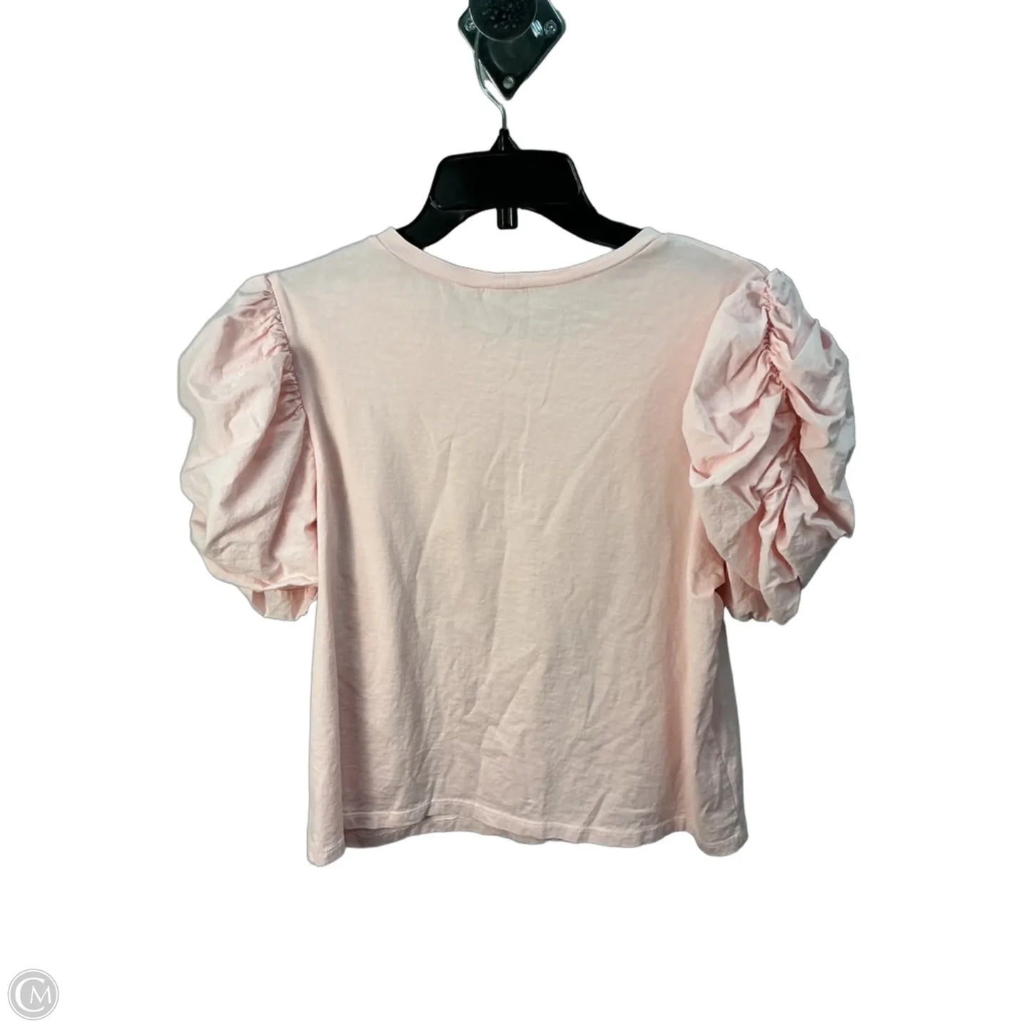 Top Short Sleeve By Zara In Pink, Size: L
