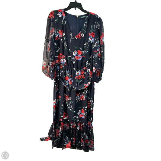 Dress Casual Maxi By Lauren By Ralph Lauren In Blue, Size: Xl