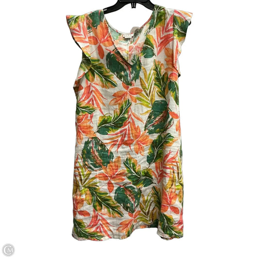 Dress Casual Midi By Nicole Miller In Tropical Print, Size: Xl