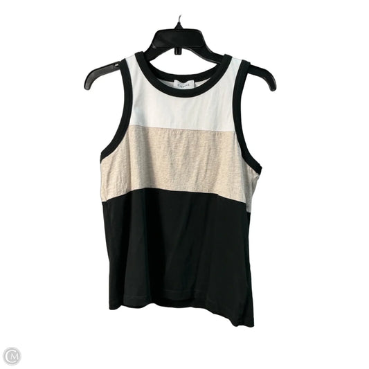 Top Sleeveless By Evereve In Black & Tan, Size: S