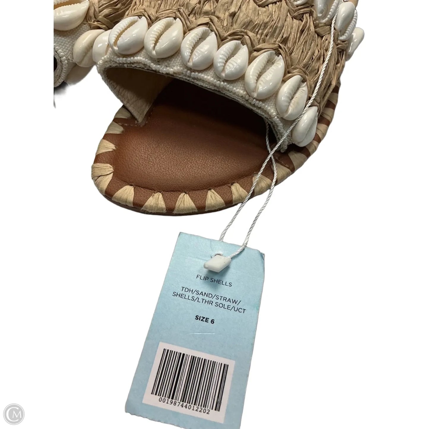 Sandals Flats By Clothes Mentor In Cream & White, Size: 6