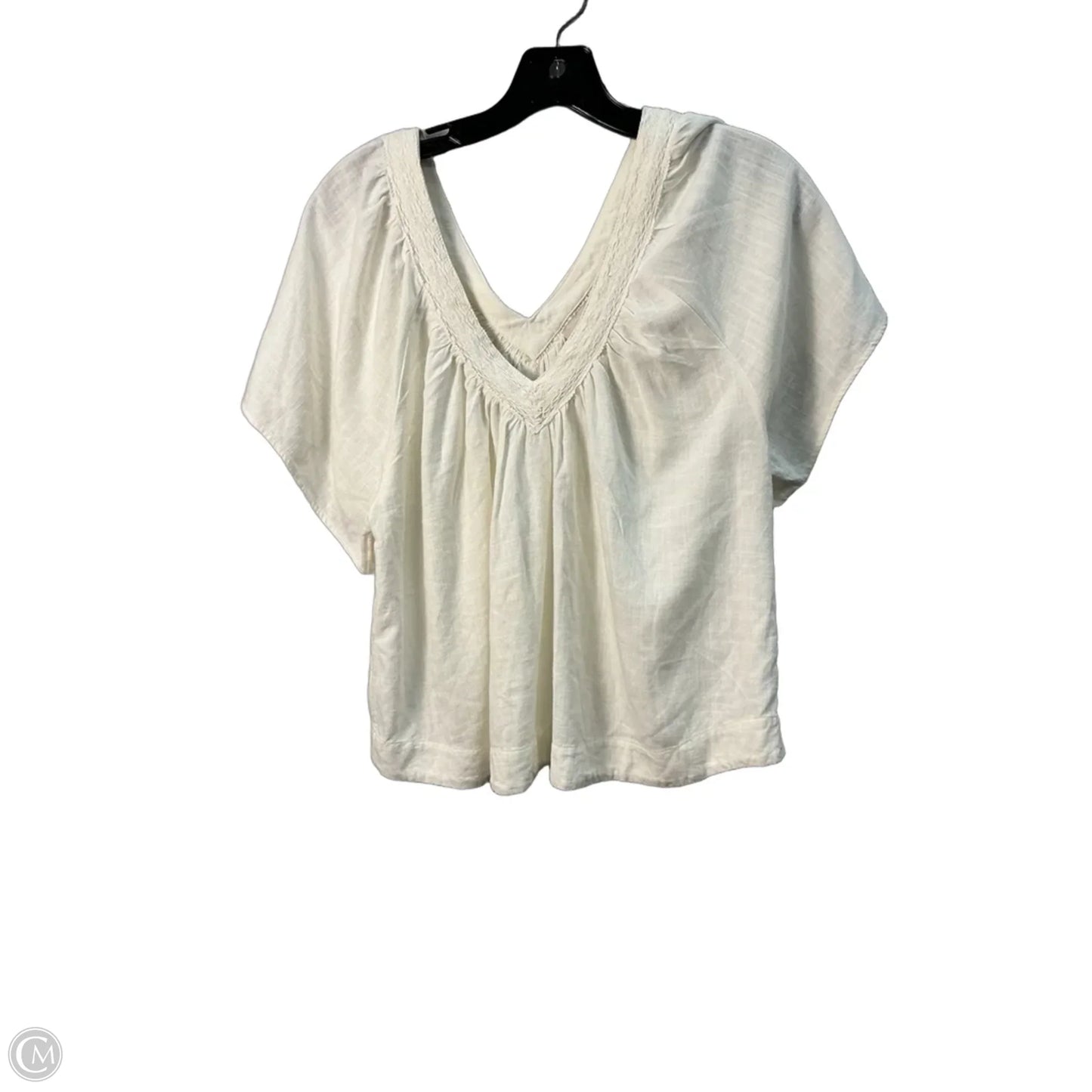 Top Short Sleeve By Loft In Cream, Size: Xs