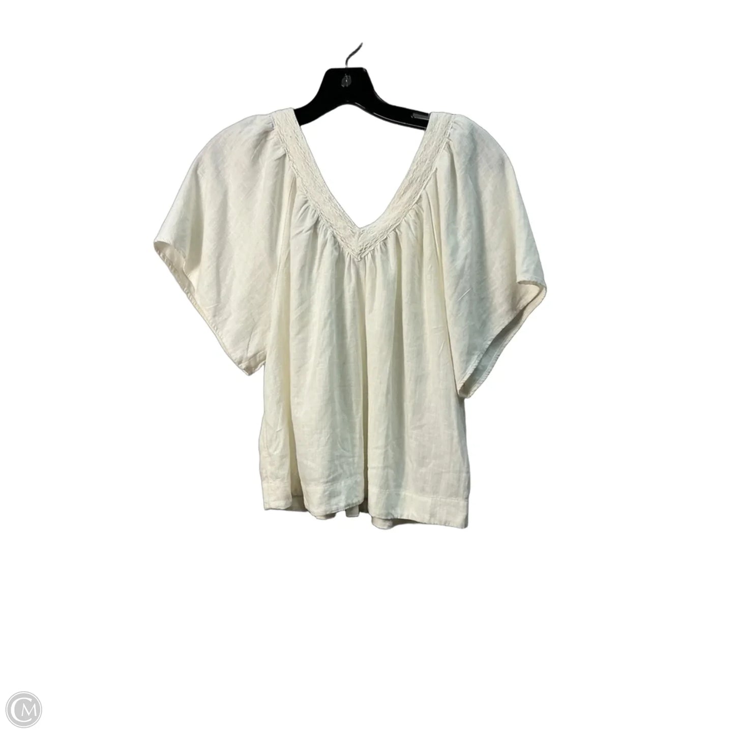 Top Short Sleeve By Loft In Cream, Size: Xs