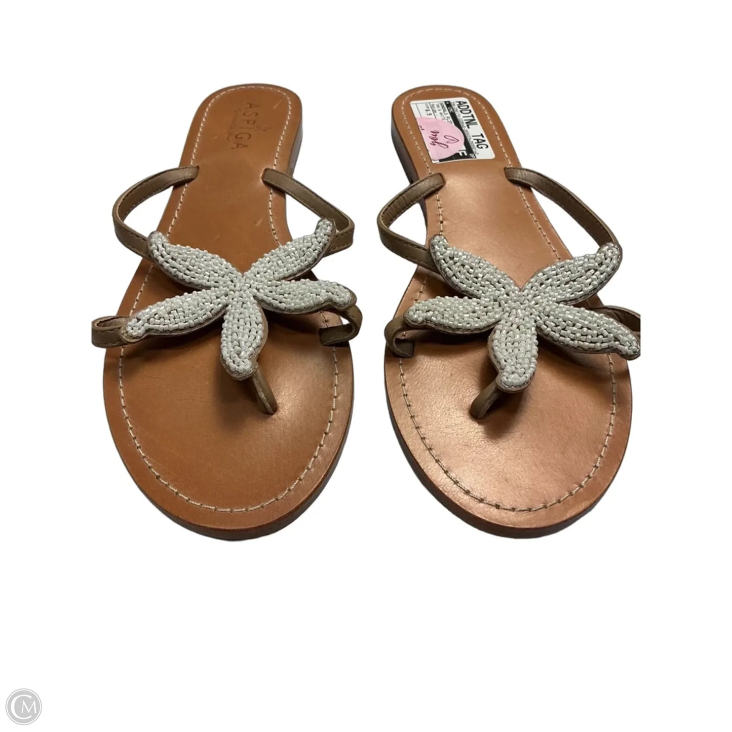 Sandals Flip Flops By Cmc In Tan & White, Size: 8.5
