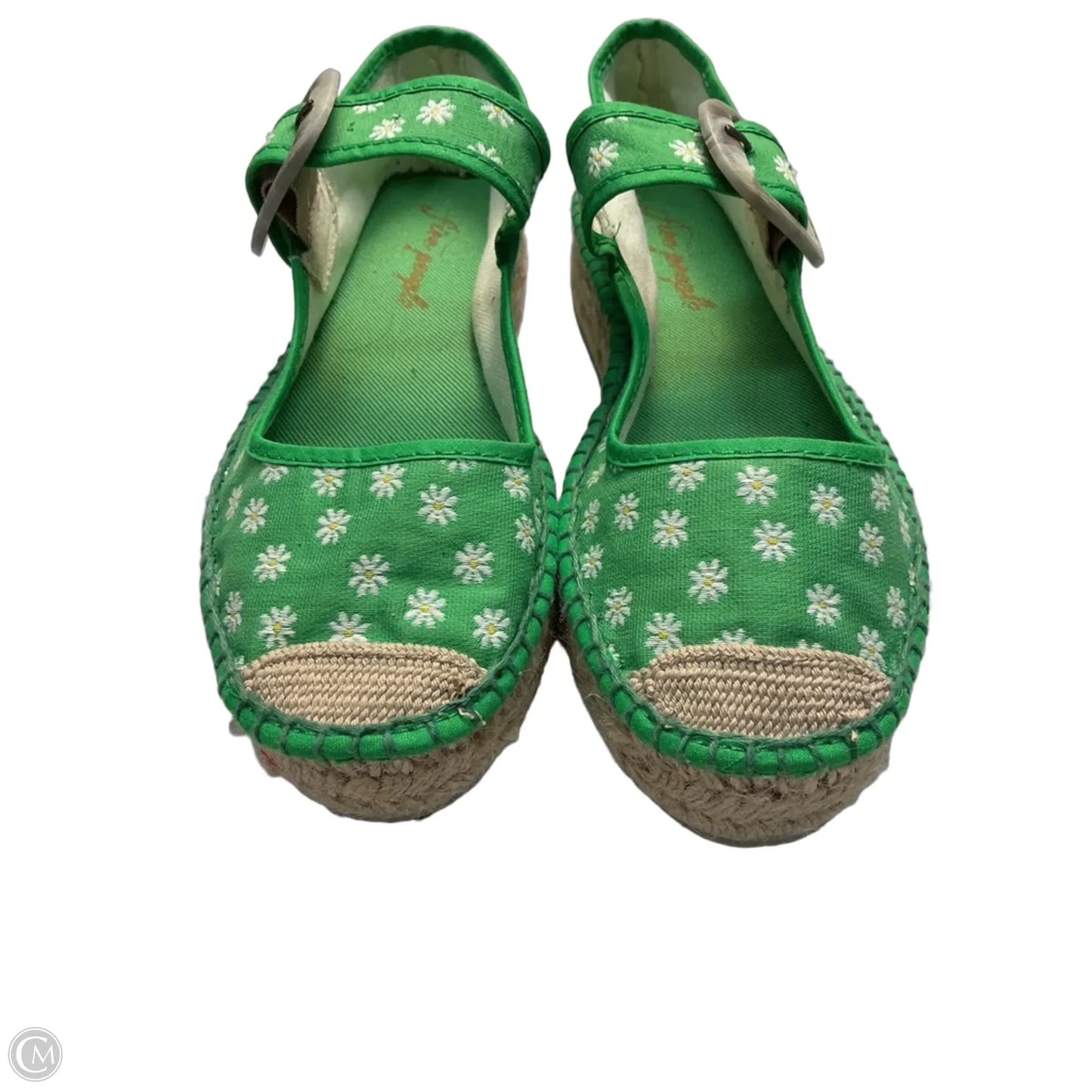 Shoes Heels Platform By Free People In Green & Tan, Size: