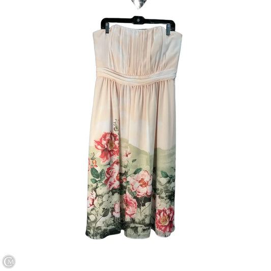 Dress Party Long By White House Black Market In Green & Pink, Size: L