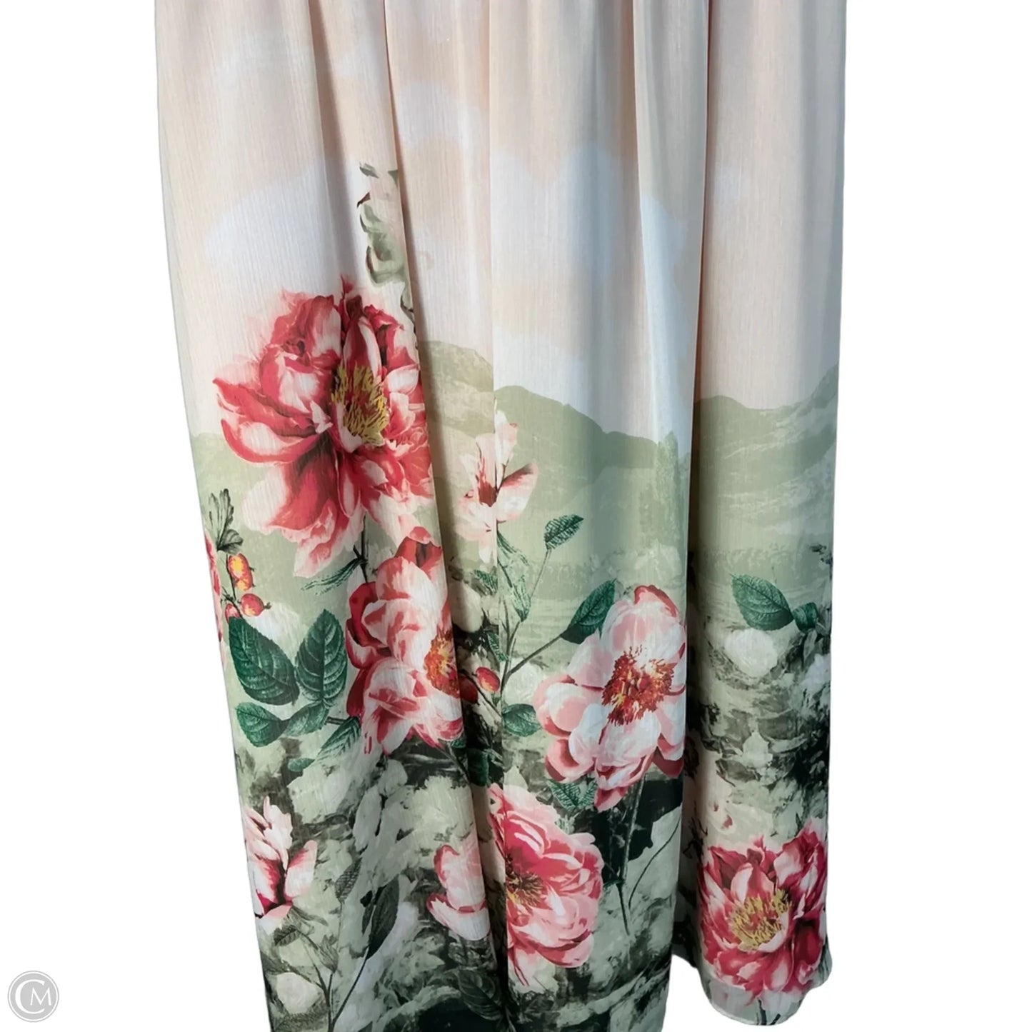 Dress Party Long By White House Black Market In Green & Pink, Size: L