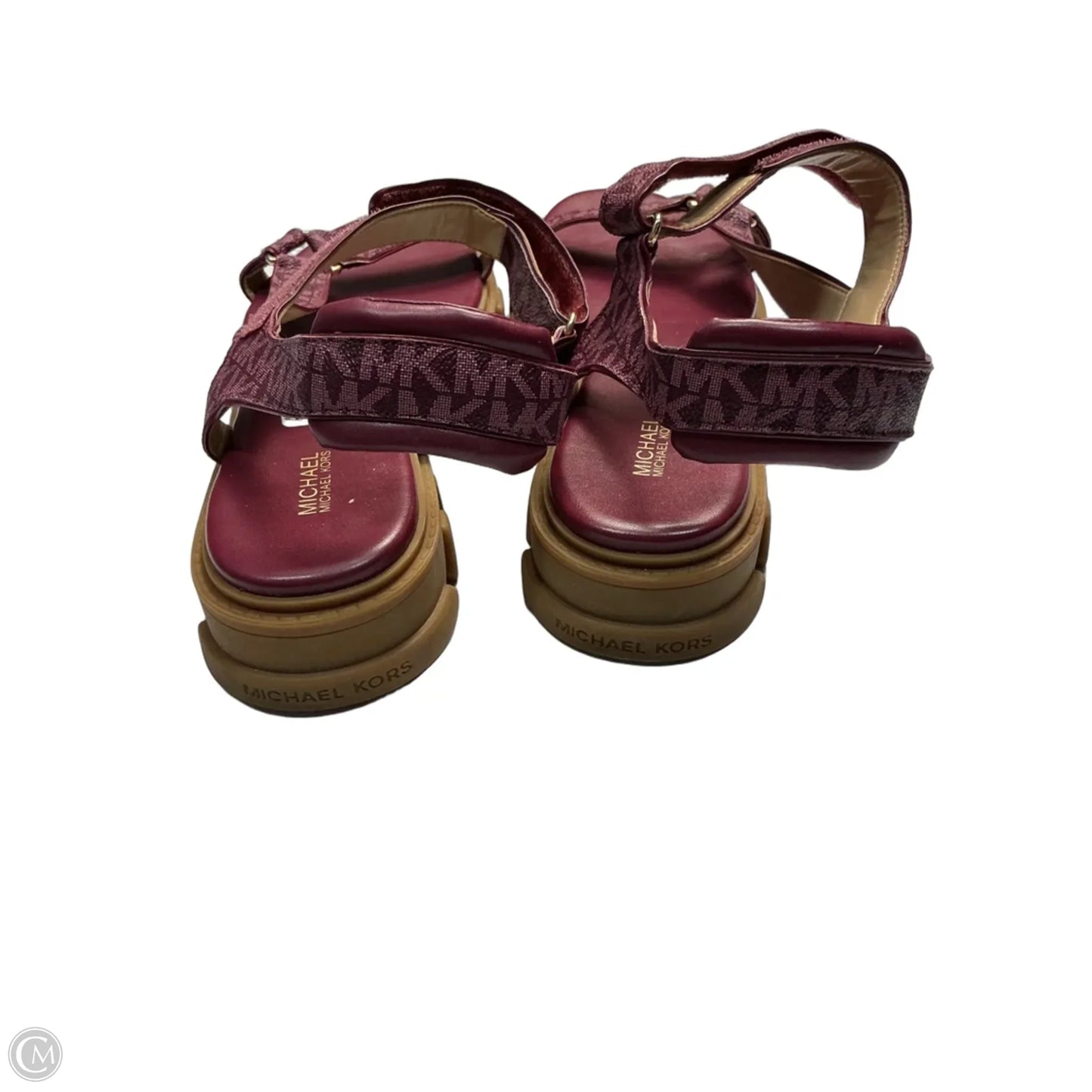 Sandals Flats By Michael By Michael Kors In Maroon, Size: 11