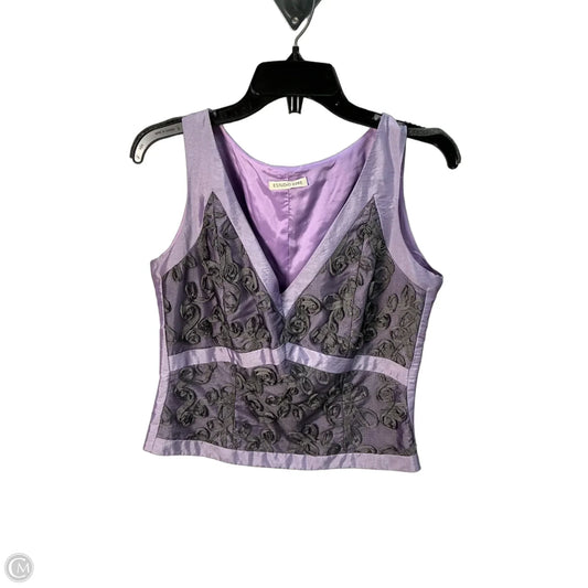 Top Sleeveless By Cmc In Grey & Purple, Size: M