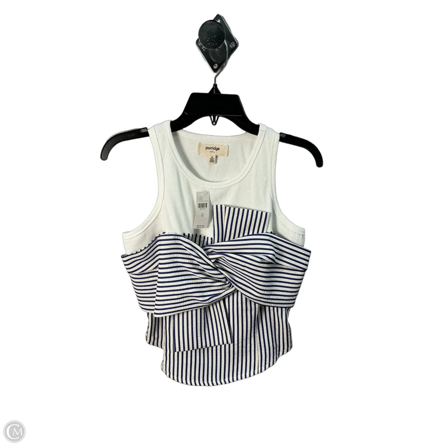 Top Sleeveless By Porridge In Blue & White, Size: M