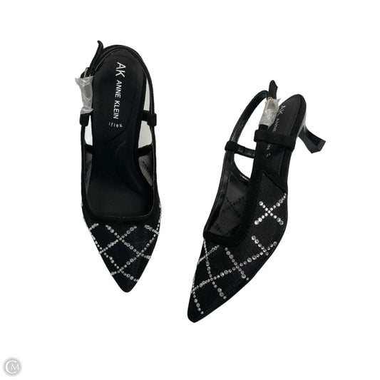 Shoes Heels Kitten By Anne Klein In Black & Silver, Size: 6