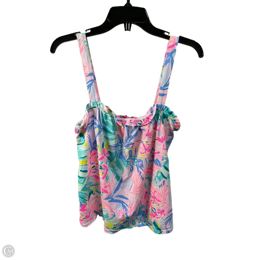 Top Sleeveless Designer By Lilly Pulitzer In Blue & Pink, Size: M
