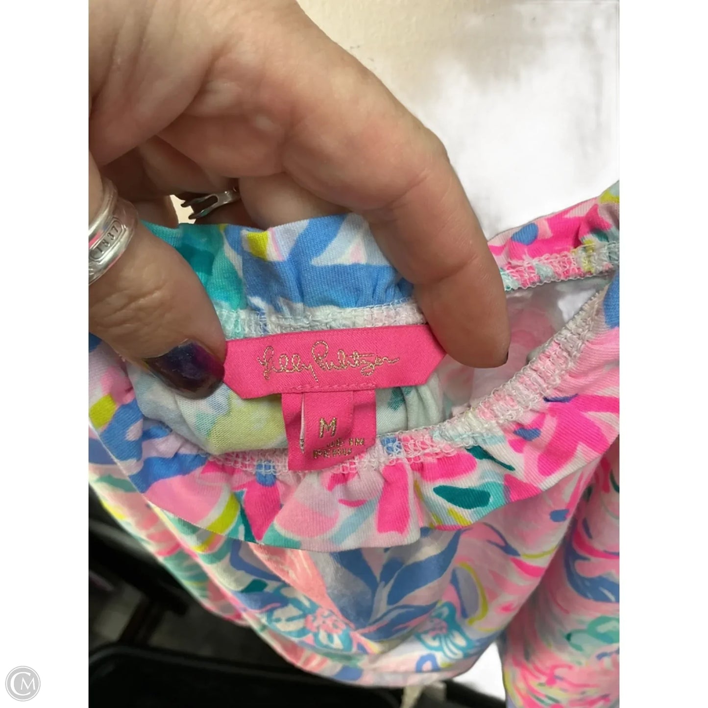 Top Sleeveless Designer By Lilly Pulitzer In Blue & Pink, Size: M