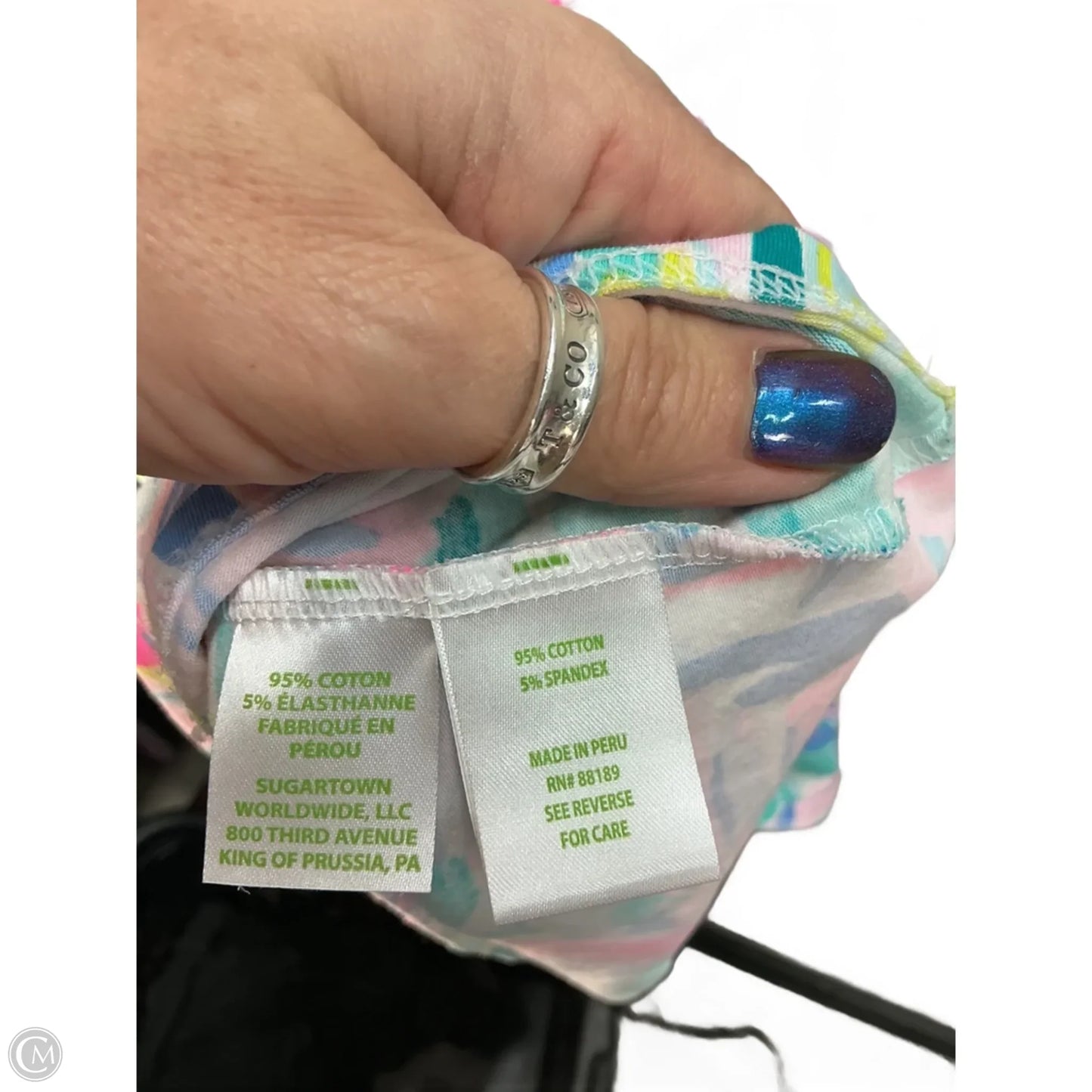 Top Sleeveless Designer By Lilly Pulitzer In Blue & Pink, Size: M