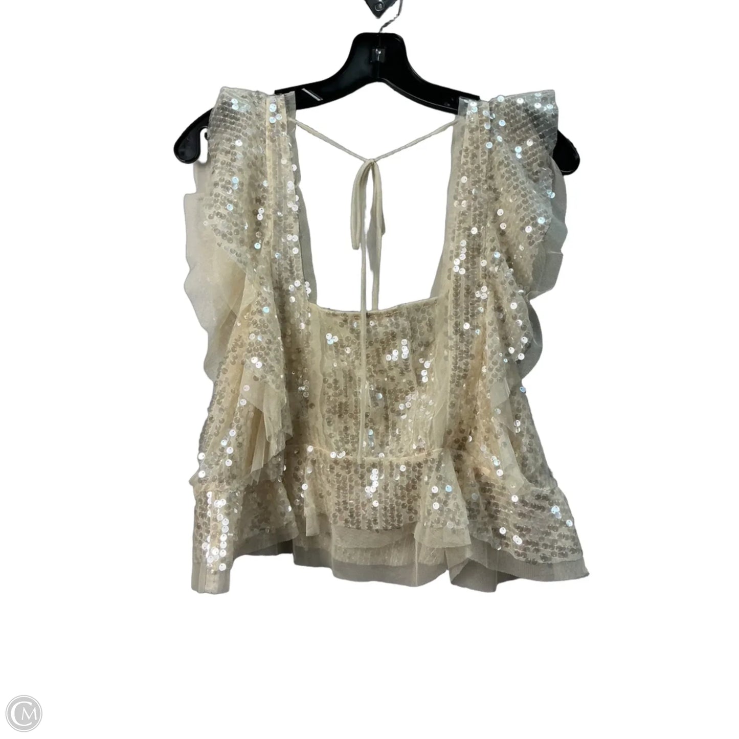 Top Sleeveless By Anthropologie In Cream, Size: S