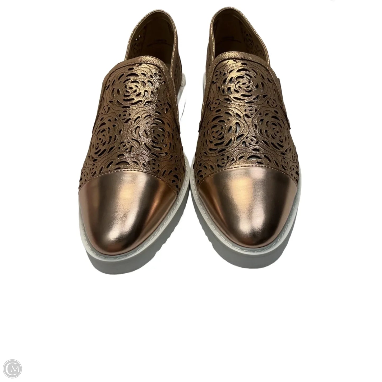 Shoes Designer By Karl Lagerfeld In Gold, Size: 10