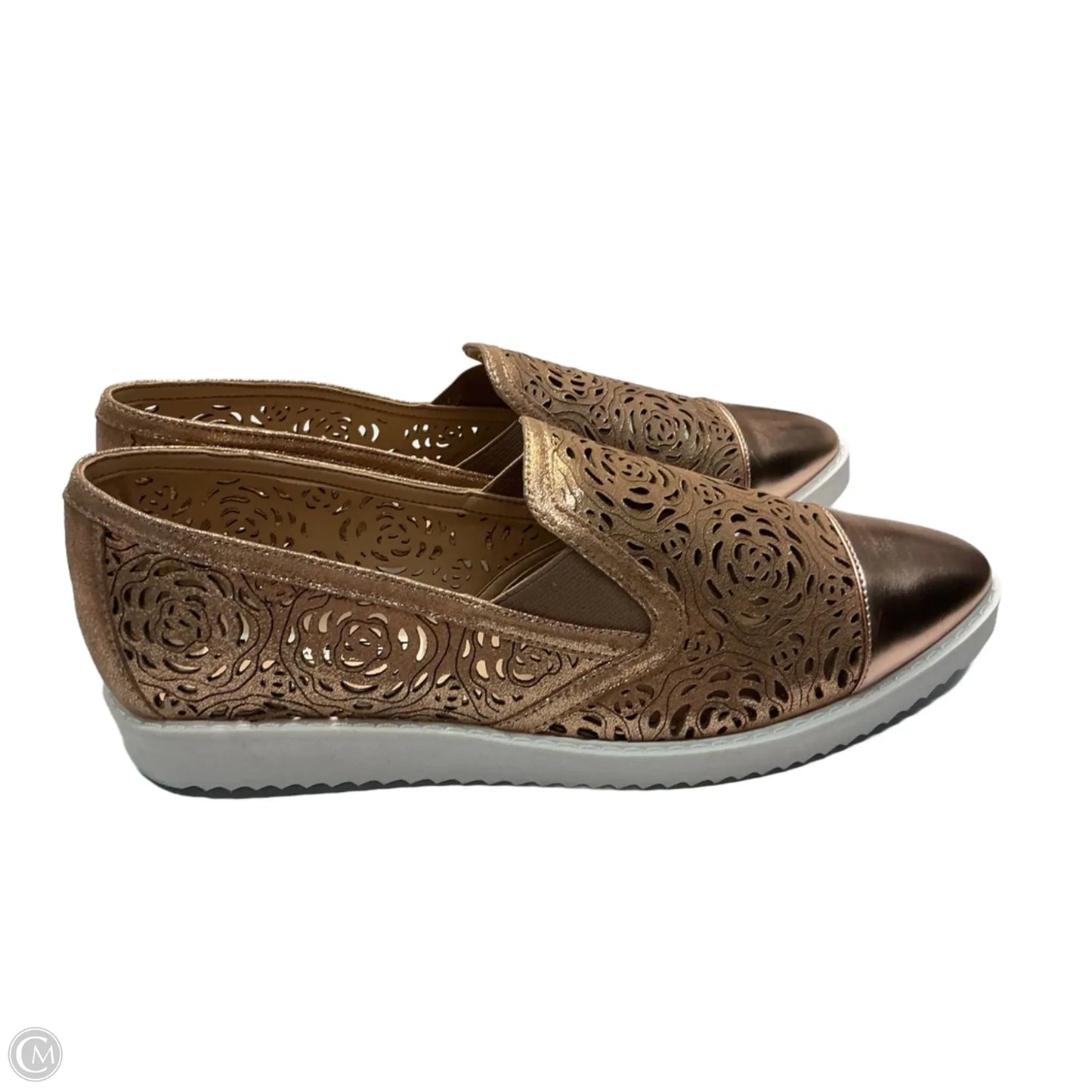 Shoes Designer By Karl Lagerfeld In Gold, Size: 10