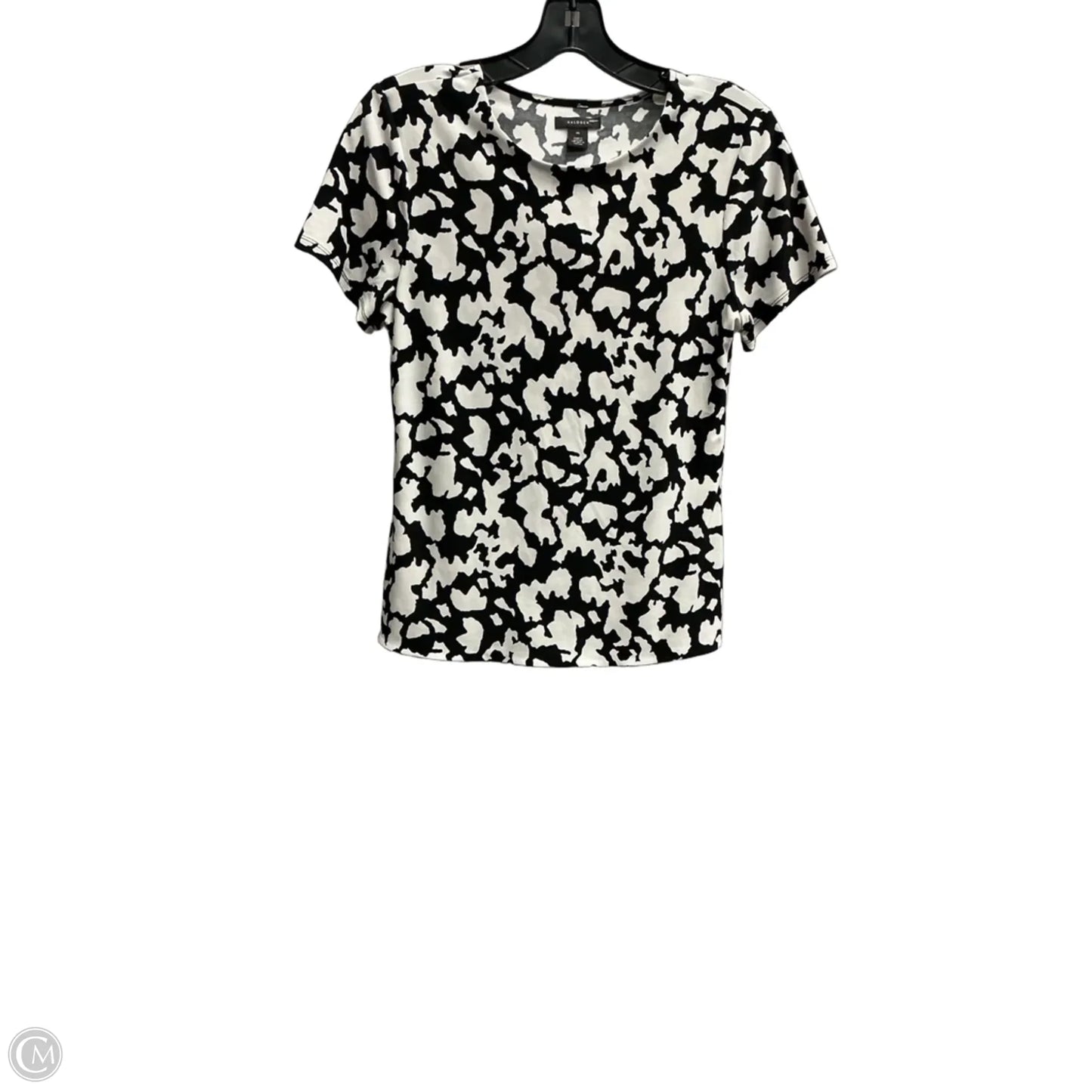 Top Short Sleeve By Halogen In Black & White, Size: M