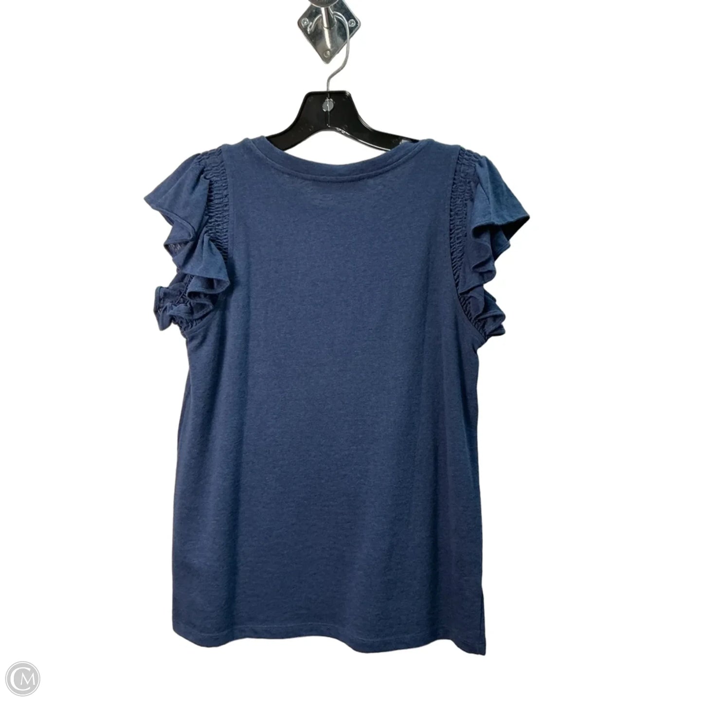 Top Short Sleeve By Loft In Navy, Size: S