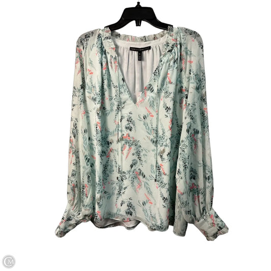 Top Long Sleeve By White House Black Market In Floral Print, Size: Xl