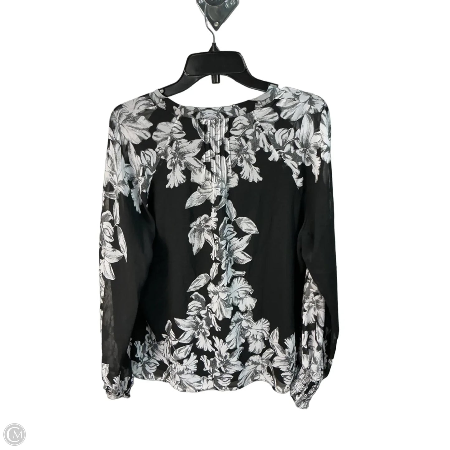 Top Long Sleeve By White House Black Market In Black & White, Size: L