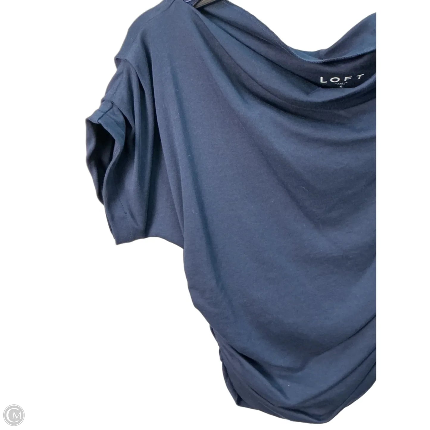 Top Short Sleeve By Loft In Navy, Size: S