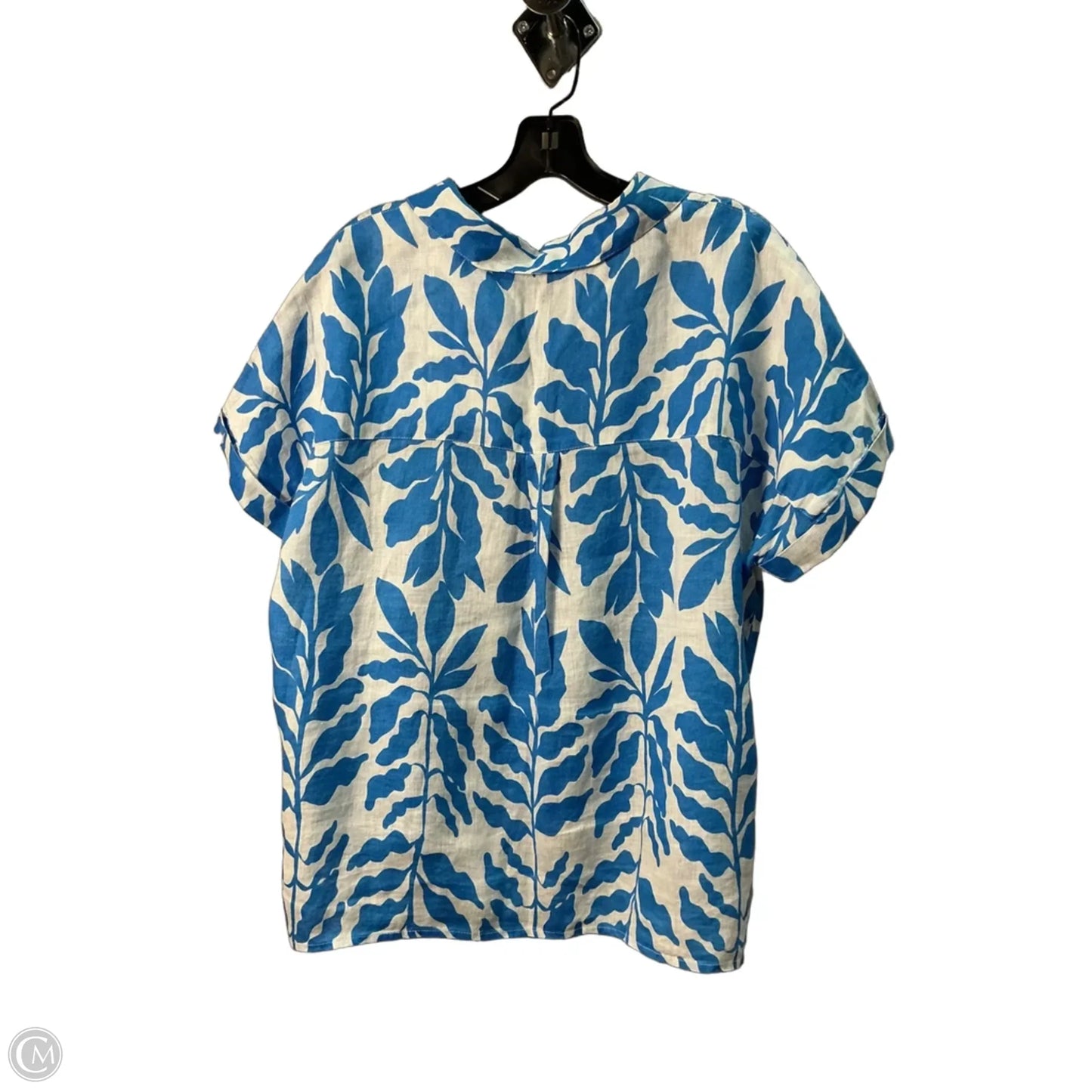 Top Short Sleeve By Rachel Zoe In Blue & White, Size: L