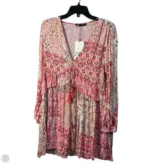 Dress Casual Midi By Zara In Pink, Size: Xl