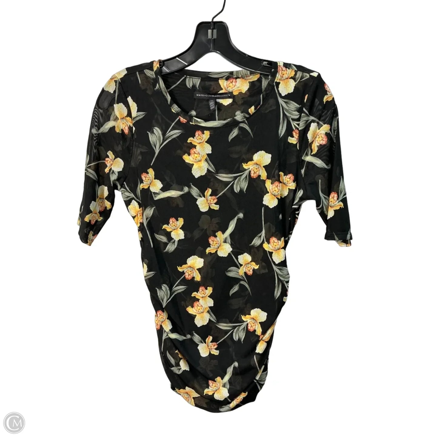 Top Short Sleeve By White House Black Market In Black, Size: Xs