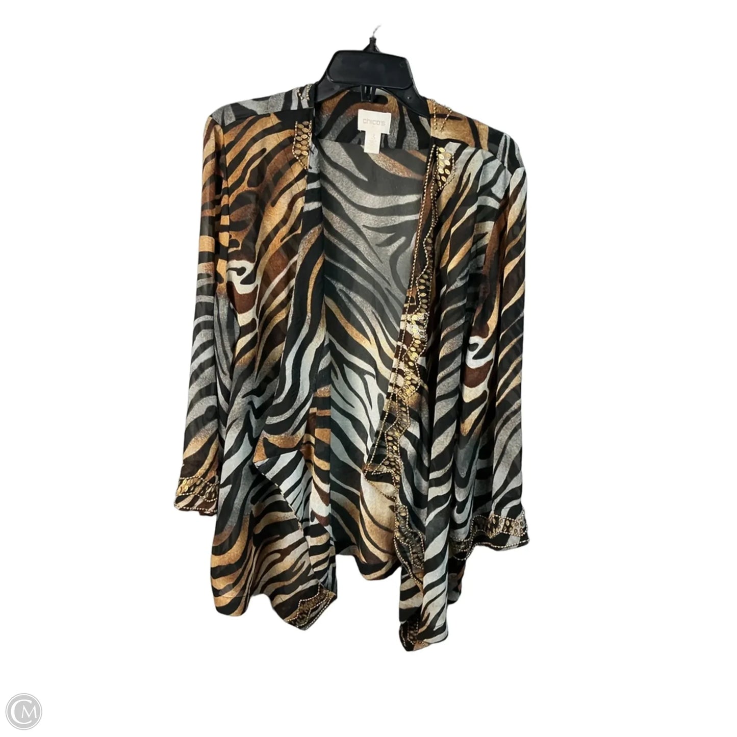 Cardigan By Chicos In Animal Print, Size: 4