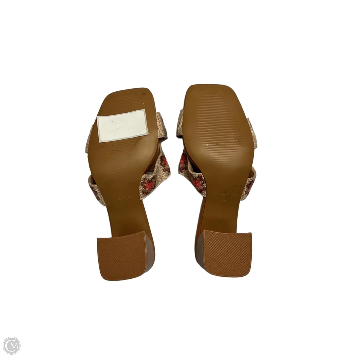 Sandals Heels Block By Clothes Mentor In Tan, Size: 8.5