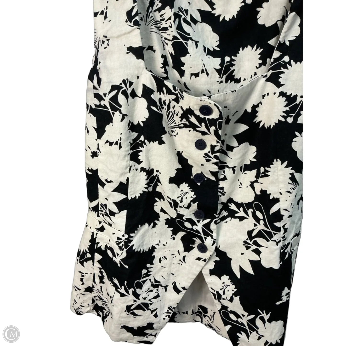 Top Sleeveless By Loft In Black & White, Size: M