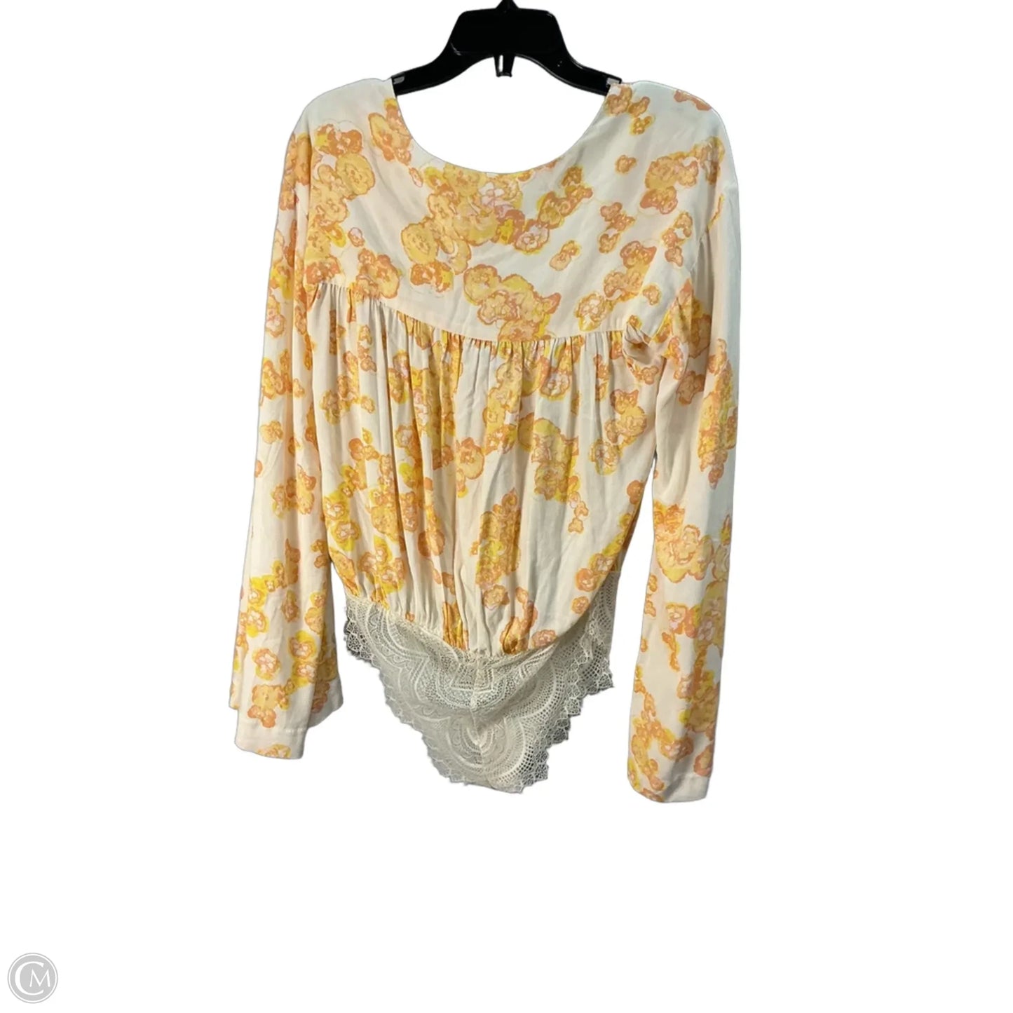 Top Long Sleeve By Free People In Yellow, Size: S