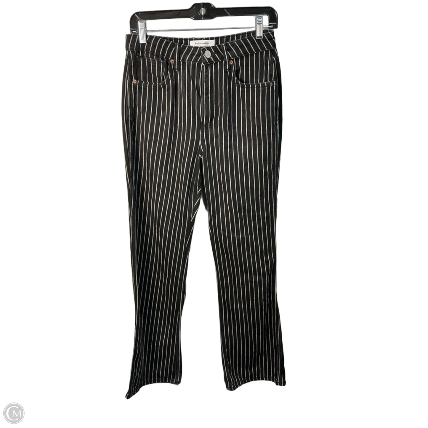 Jeans Wide Leg By Reformation In Black & White, Size: 4