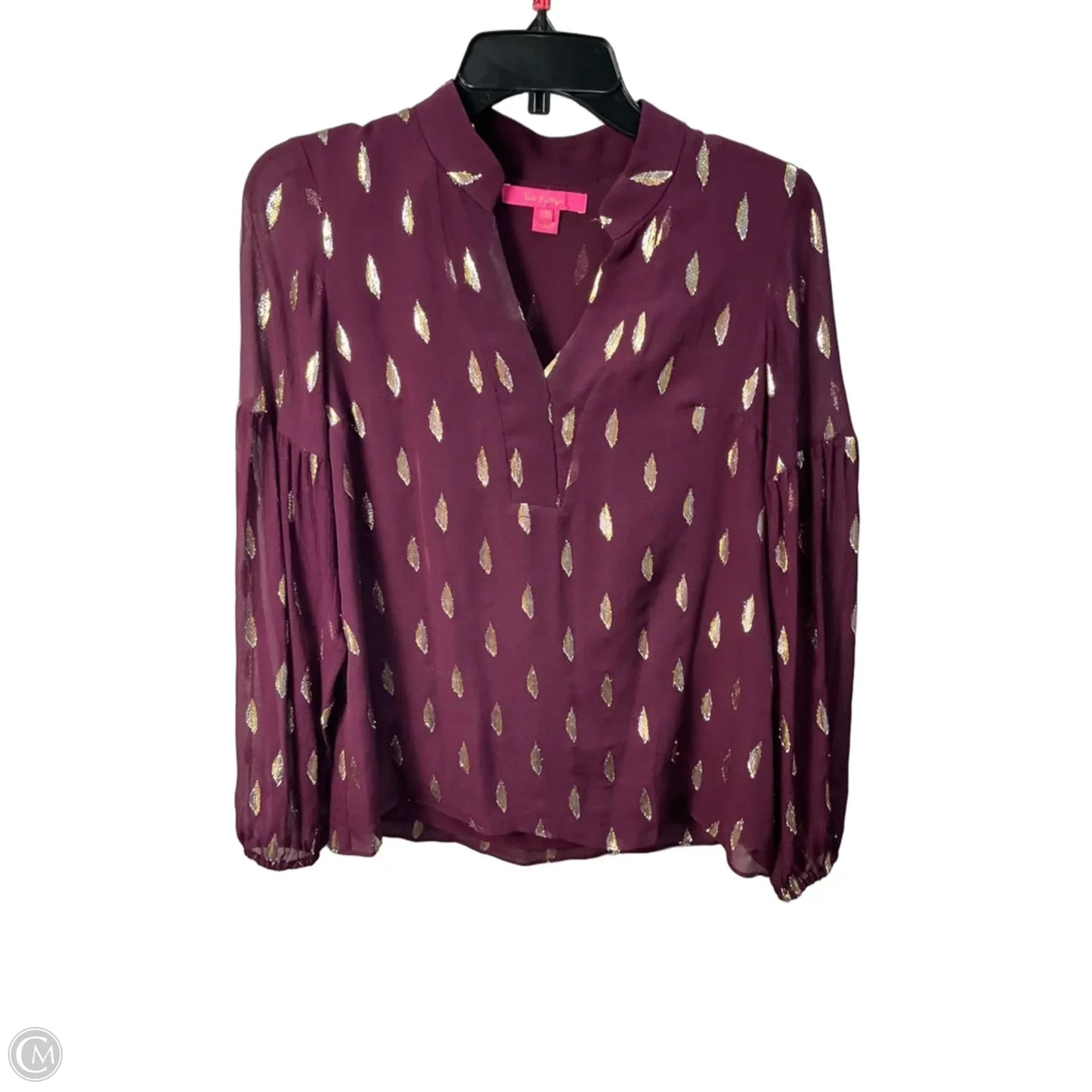 Top Long Sleeve Designer By Lilly Pulitzer In Red, Size: S
